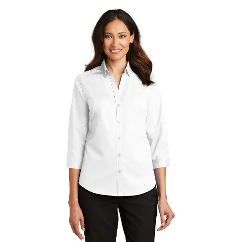 Sand Bar Pt. Port Authority® Ladies 3/4-Sleeve SuperPro™ Twill Shirt L665