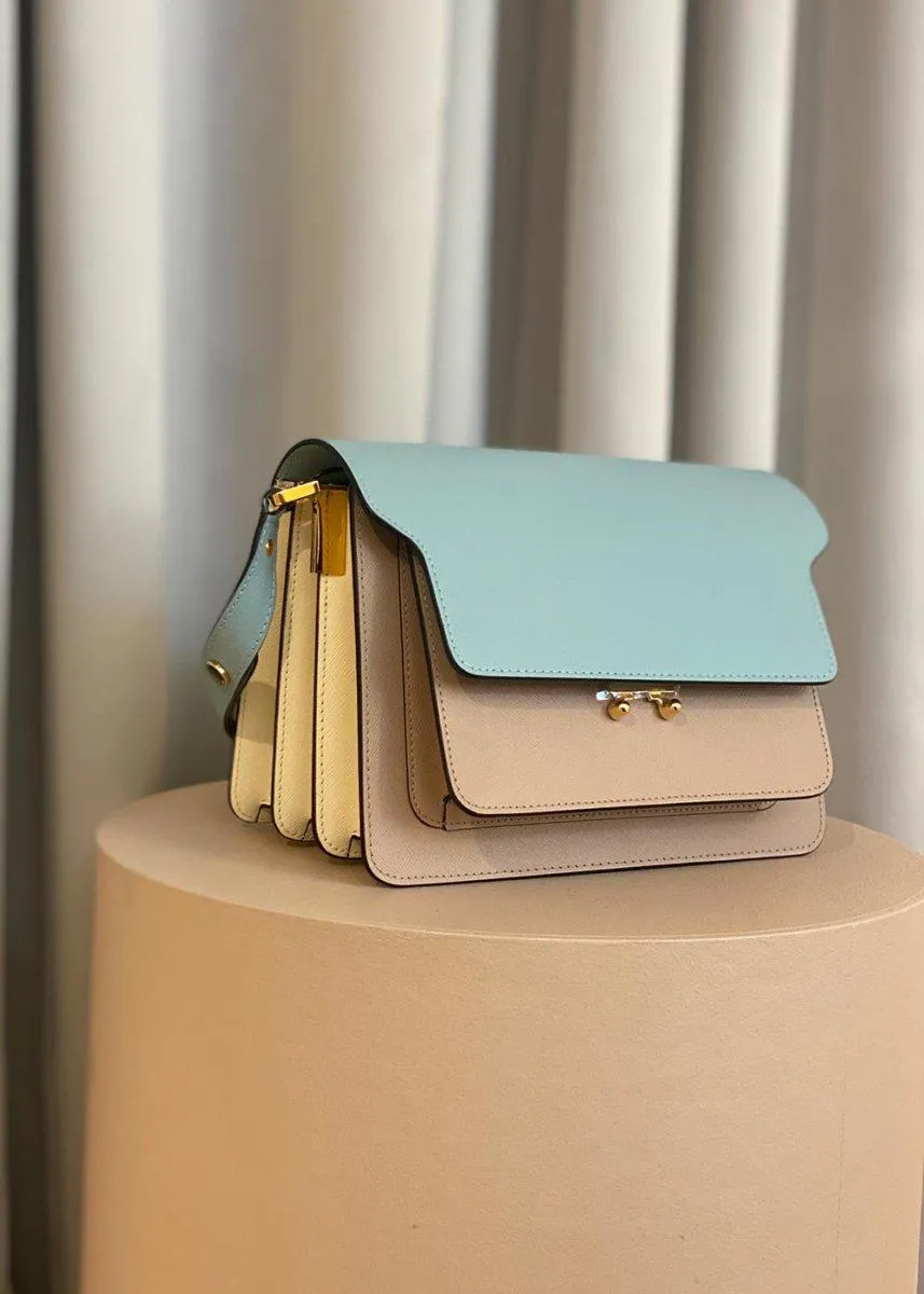 SHOPPING BAG - Aquamarine/Natural/Talc