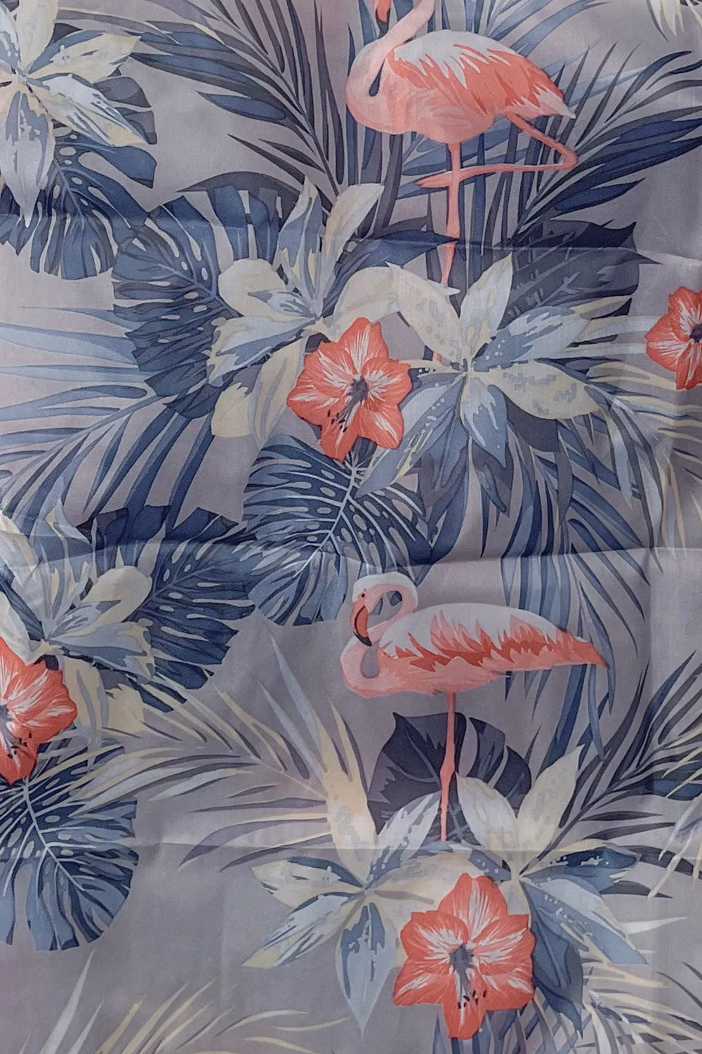 Small Reusable Shopping Bag - Blue Flamingo