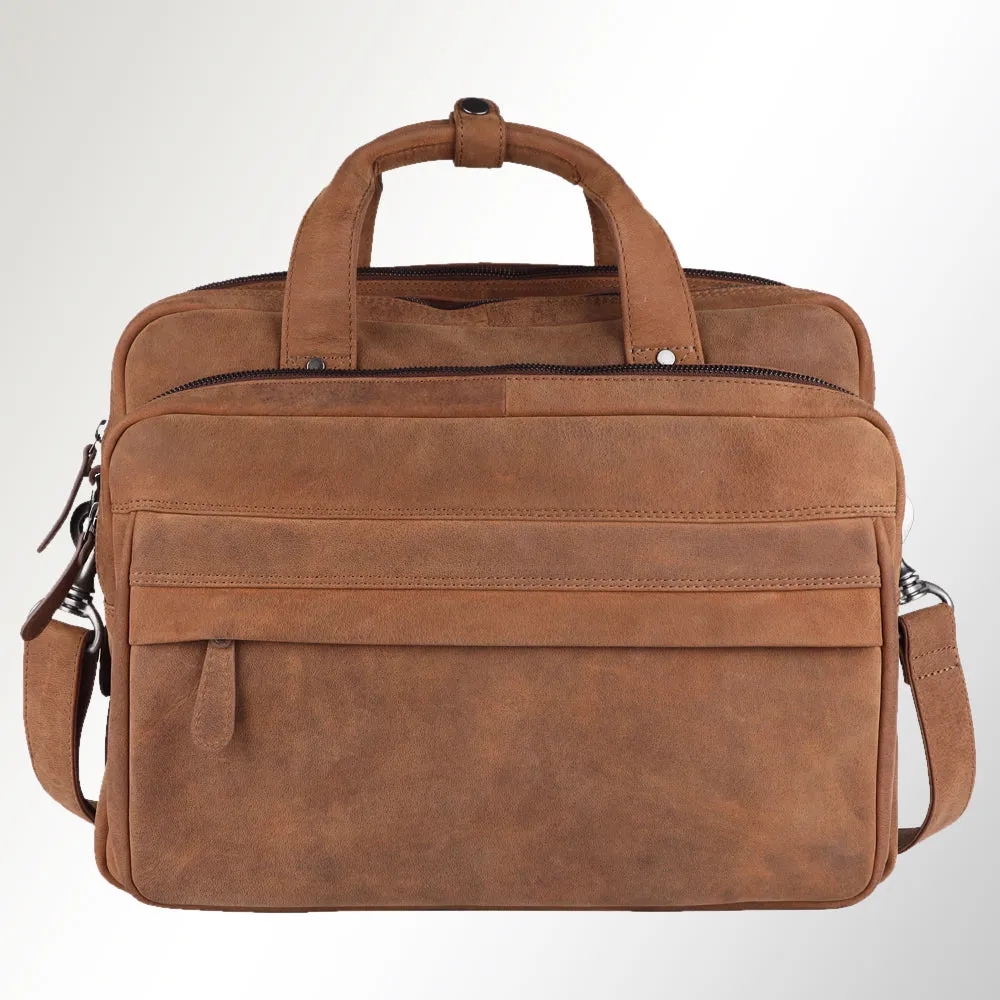 Spaghetti Western Swc422Brn Briefcase Vintage Handmade Drum Dyed Genuine European Cowhide Leather Women Bag Western Handbag Purse