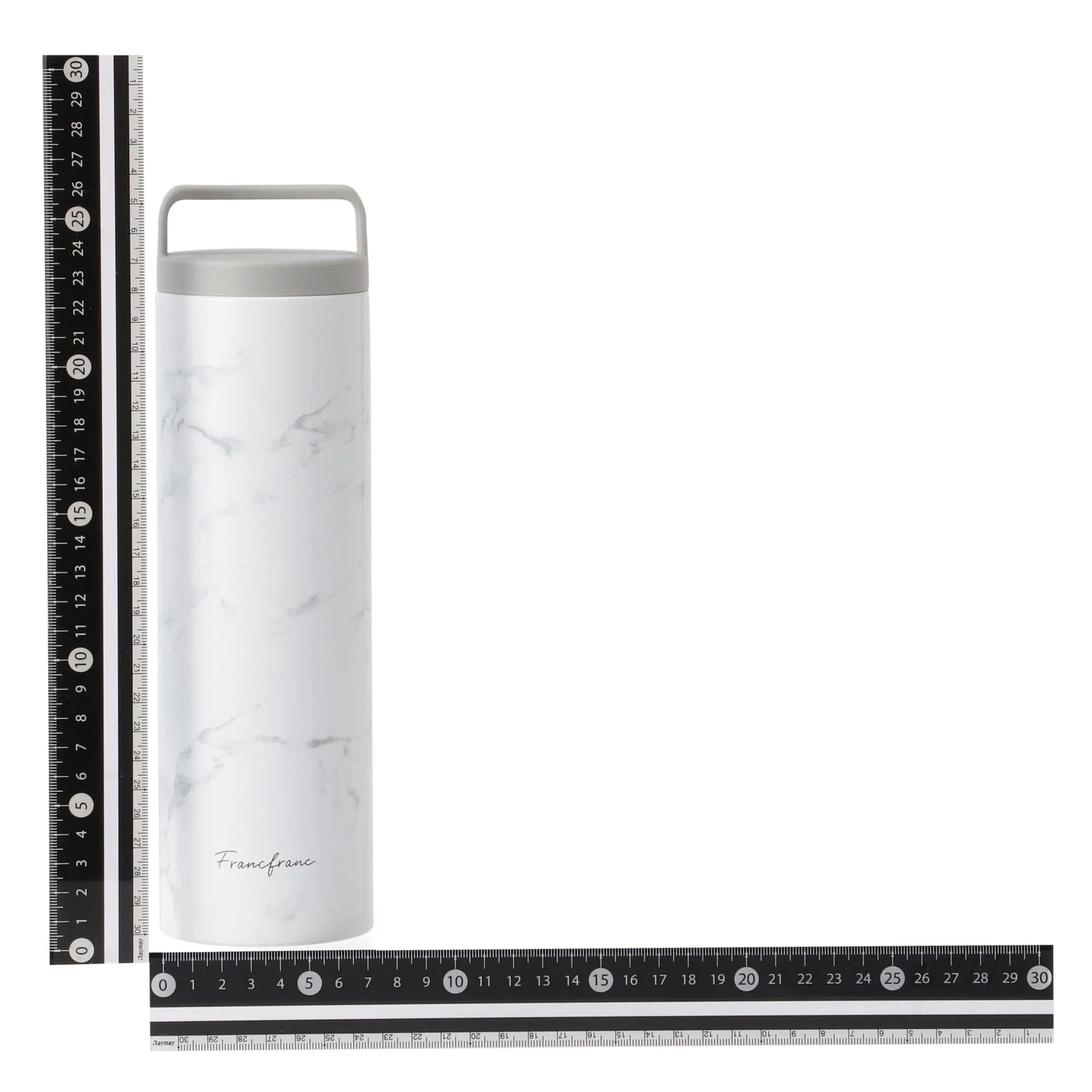 Stainless Steel Bottle With Handle 730ml Marble White