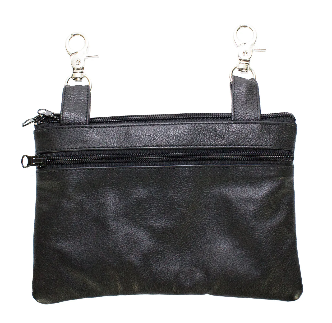 Studded Naked Cowhide Leather Gun Holster Belt Bag with Purple & Silver Heart