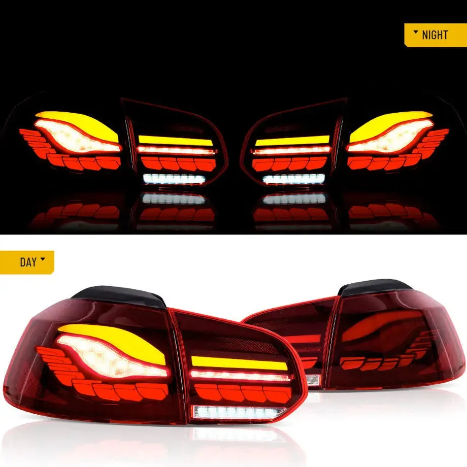 Suitable To Fit - VW Golf 6 CS Style OLED Sequential Smoked Red Taillights