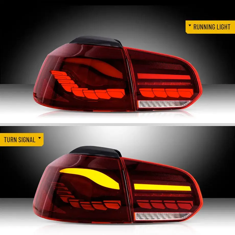 Suitable To Fit - VW Golf 6 CS Style OLED Sequential Smoked Red Taillights