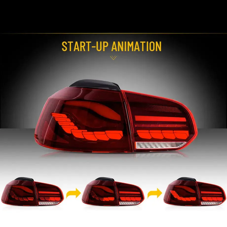 Suitable To Fit - VW Golf 6 CS Style OLED Sequential Smoked Red Taillights