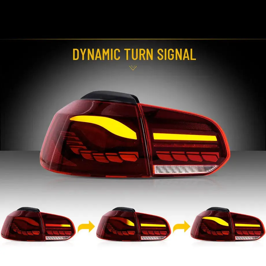 Suitable To Fit - VW Golf 6 CS Style OLED Sequential Smoked Red Taillights
