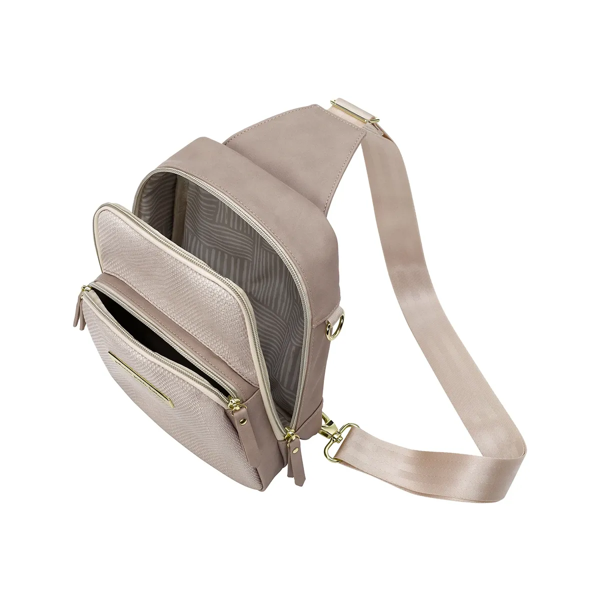 Sync Backpack in Grey Matte Cable Stitch & Criss-Cross Sling Bundle