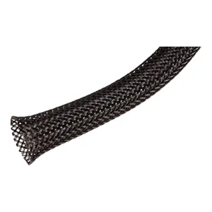 Techflex PTN1.50BK Flexo PET 1-1/2 Inch Black Expandable Sleeving, Sold By The Foot