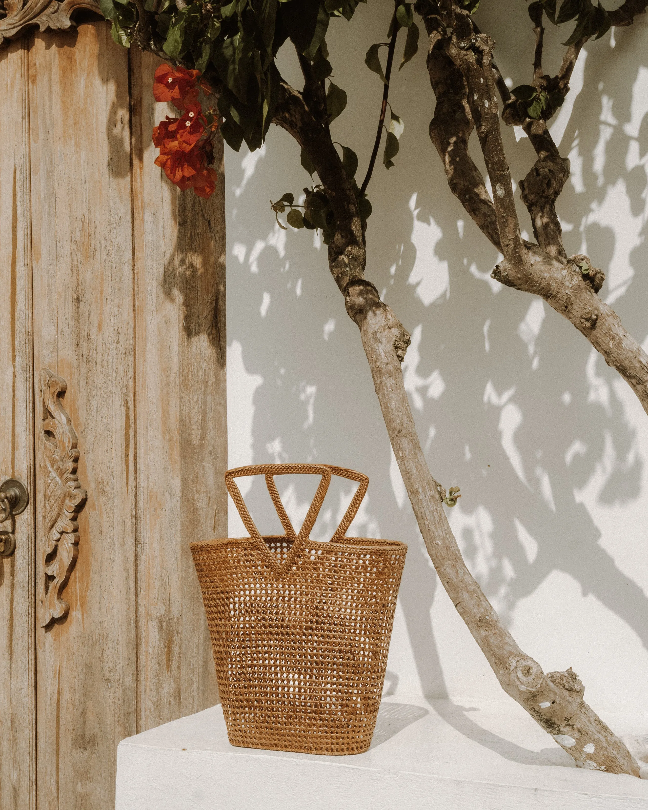 Triangle Rattan Handbag