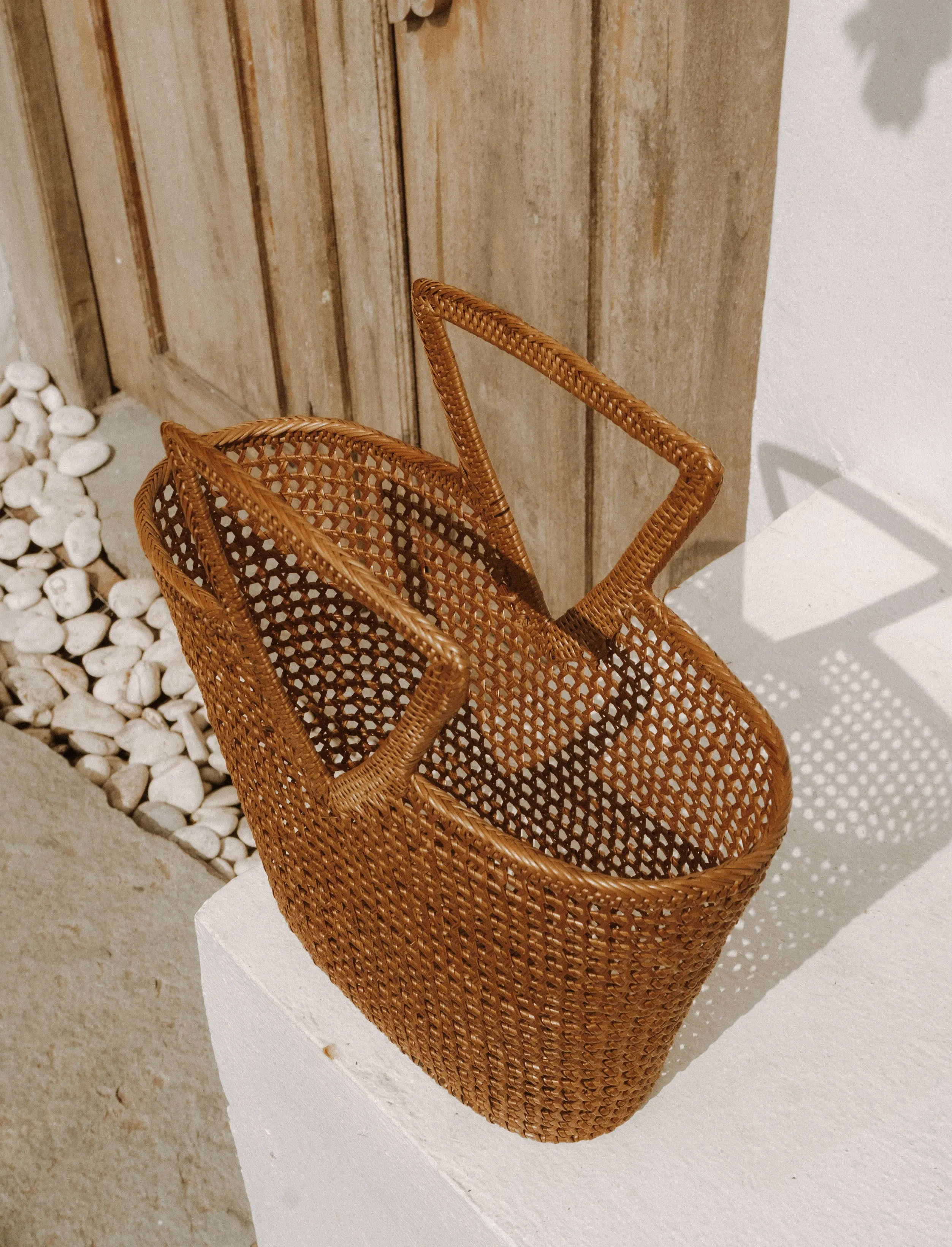 Triangle Rattan Handbag