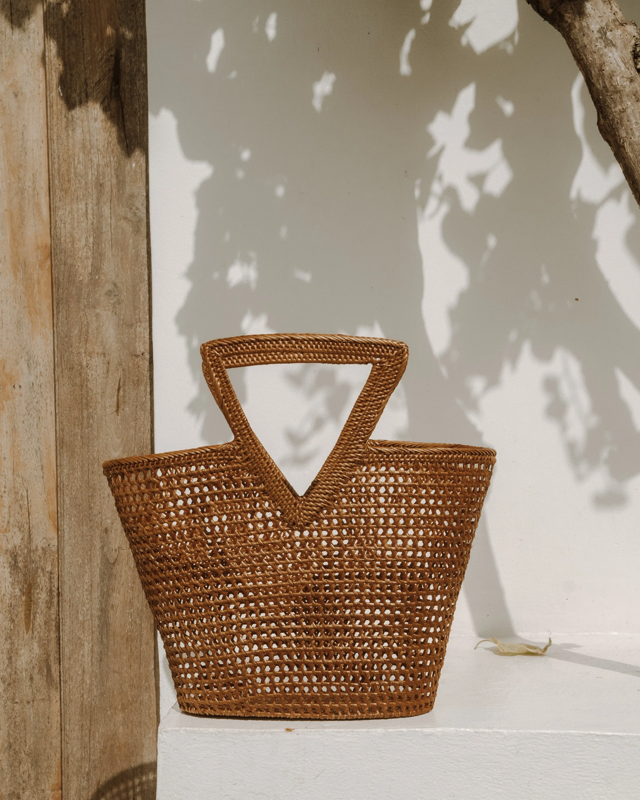 Triangle Rattan Handbag