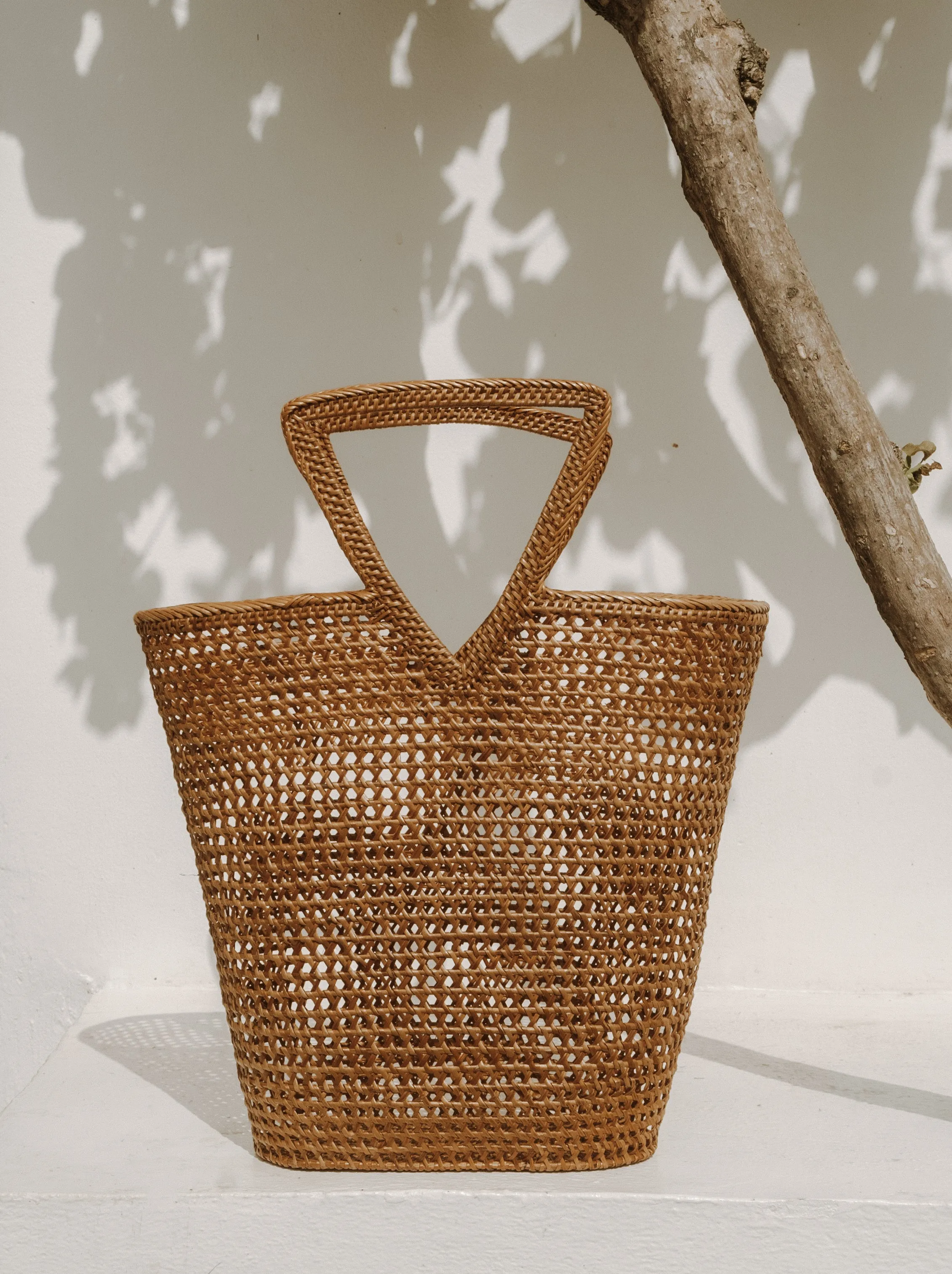 Triangle Rattan Handbag