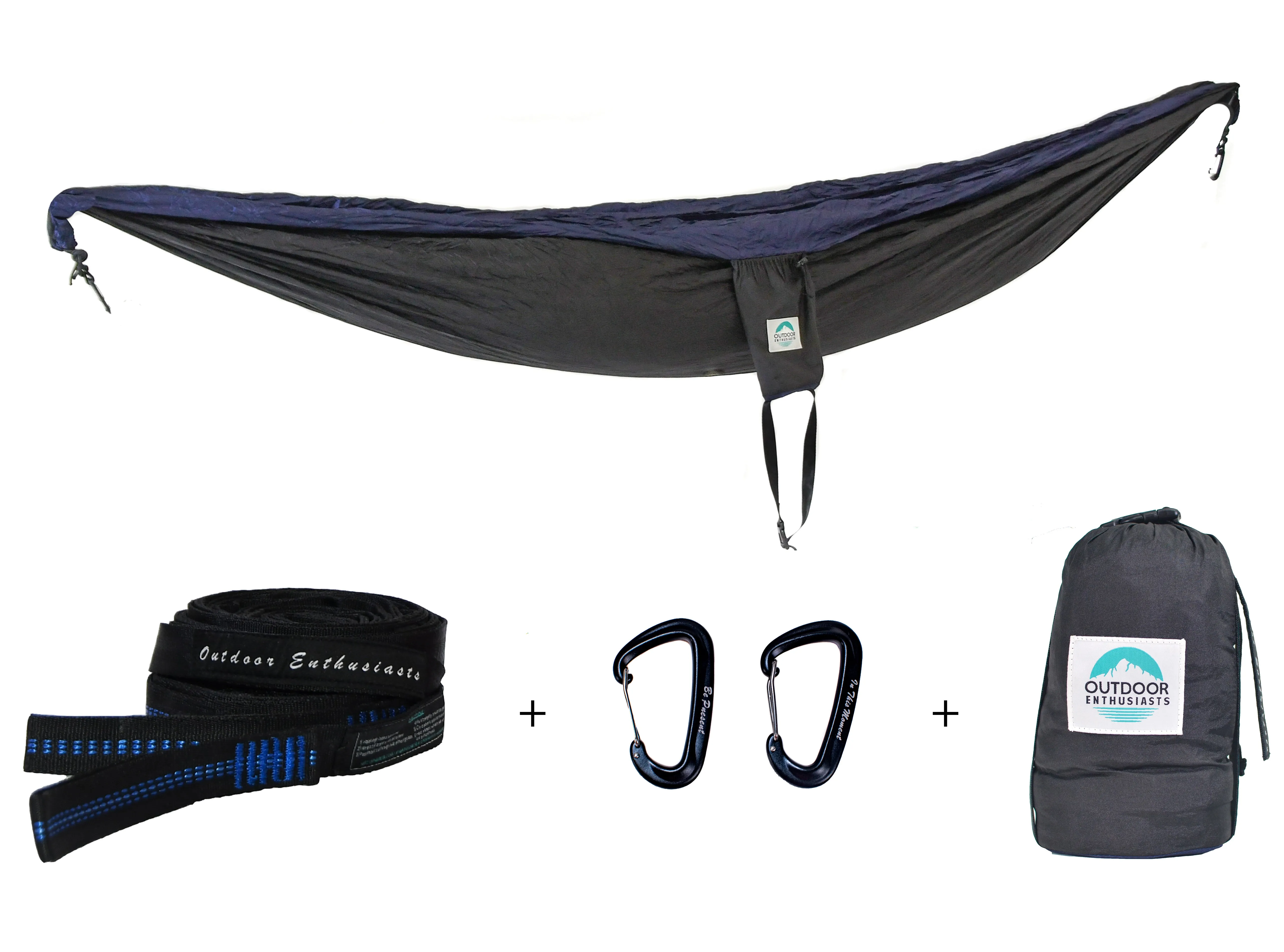 Two Person Portable Hammock | Black & Navy Blue