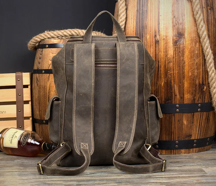 Vintage Handmade Leather Backpack YG1166