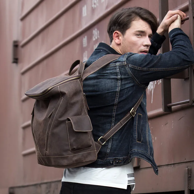 Vintage Handmade Leather Backpack YG1166