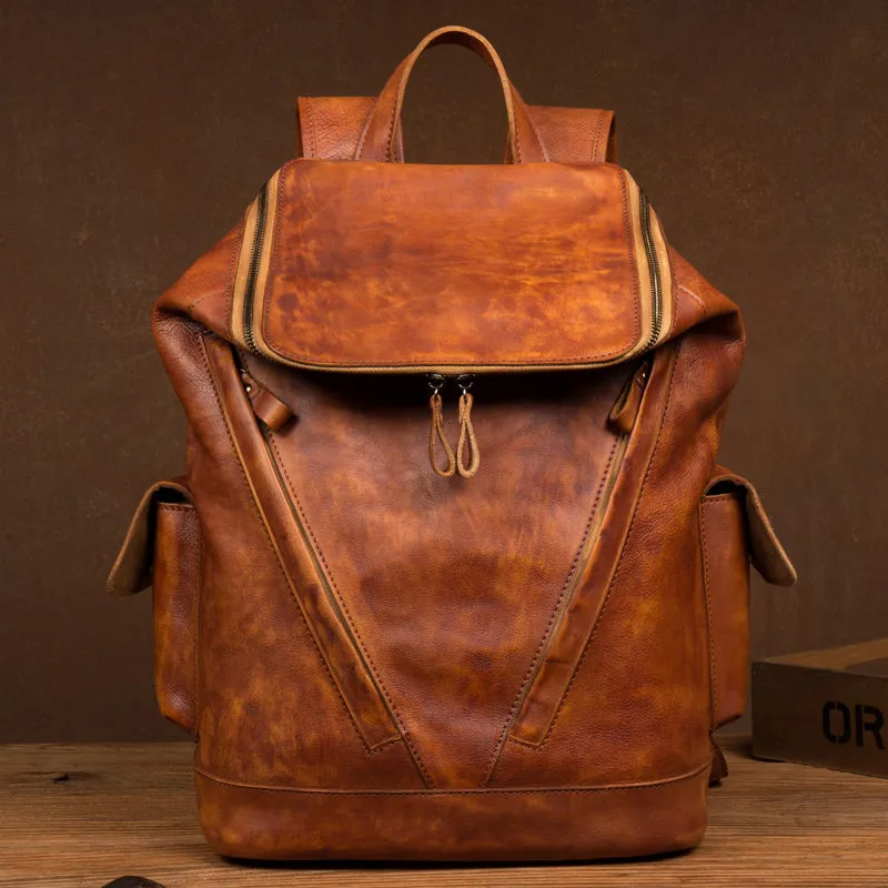 Vintage Handmade Leather Backpack YG1166