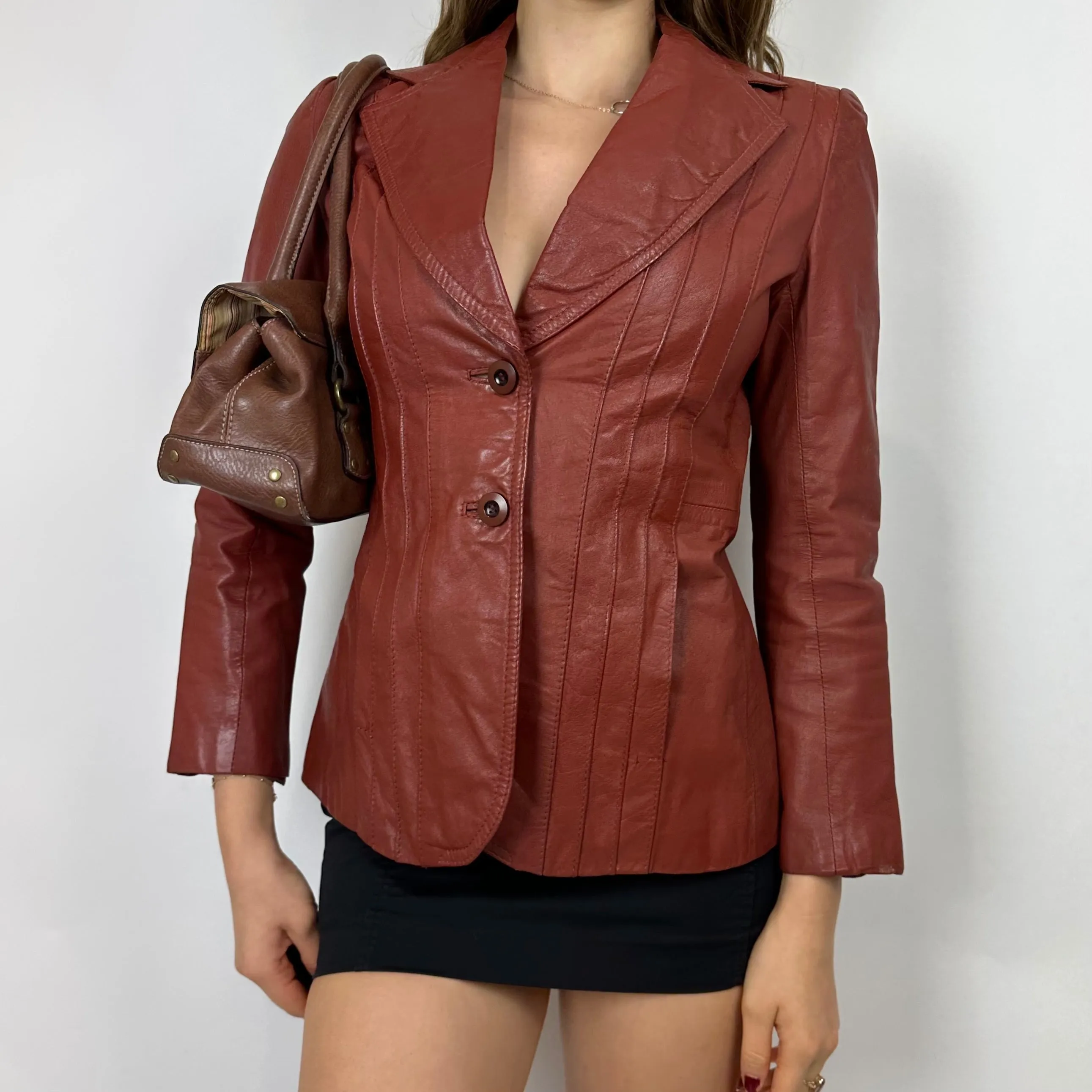 Vintage Latte Faux Leather Bag