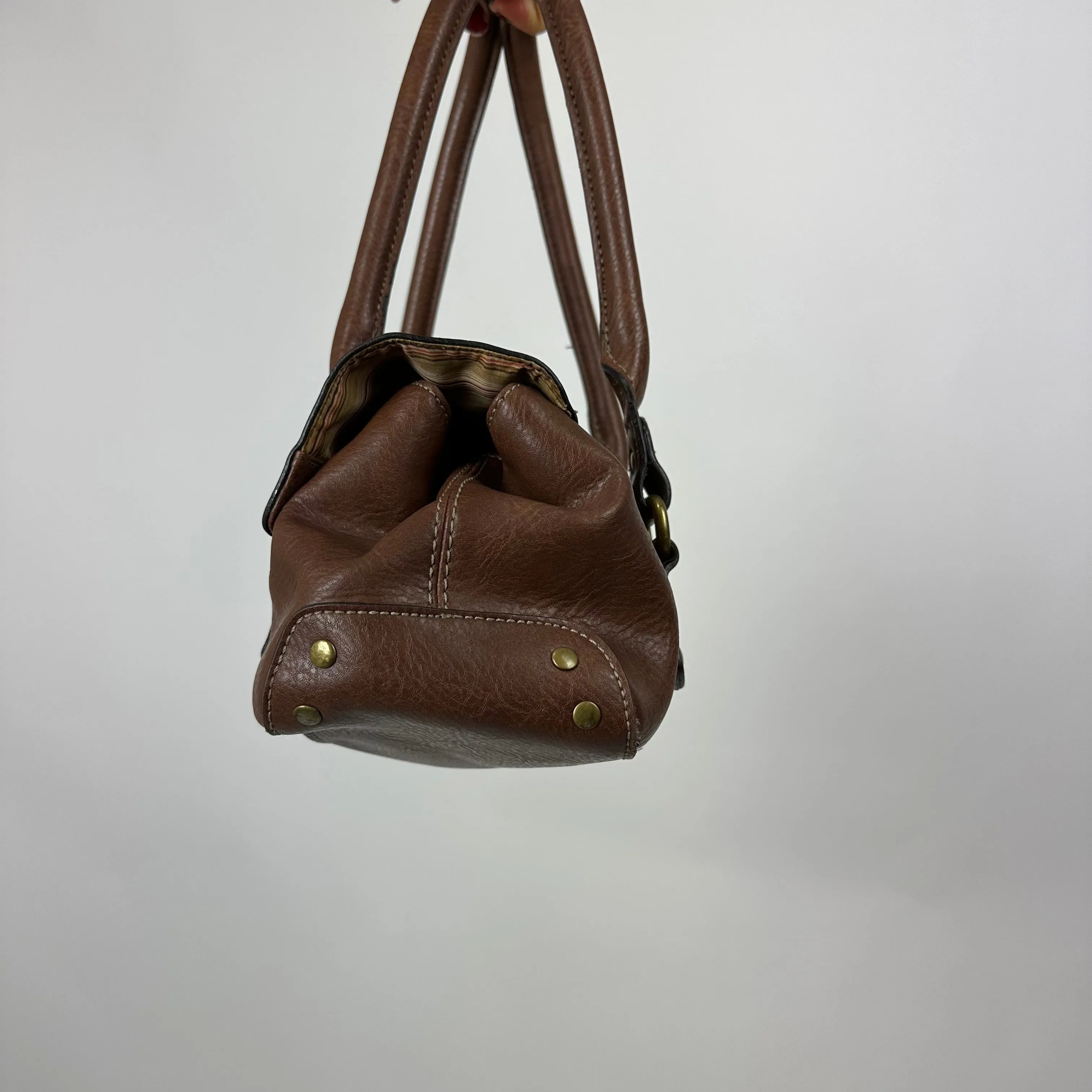 Vintage Latte Faux Leather Bag