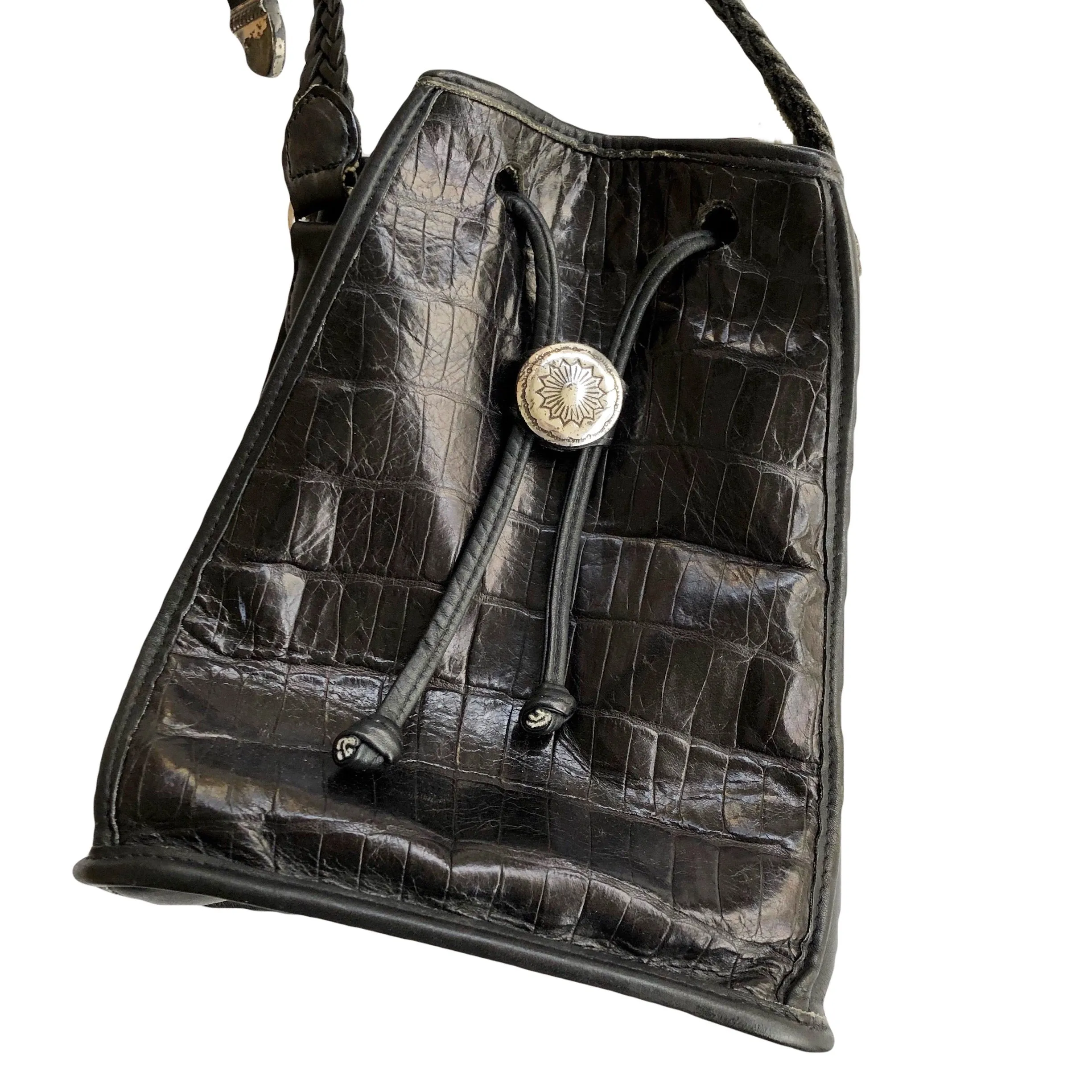 VINTAGE WESTERN CROC BUCKET BAG