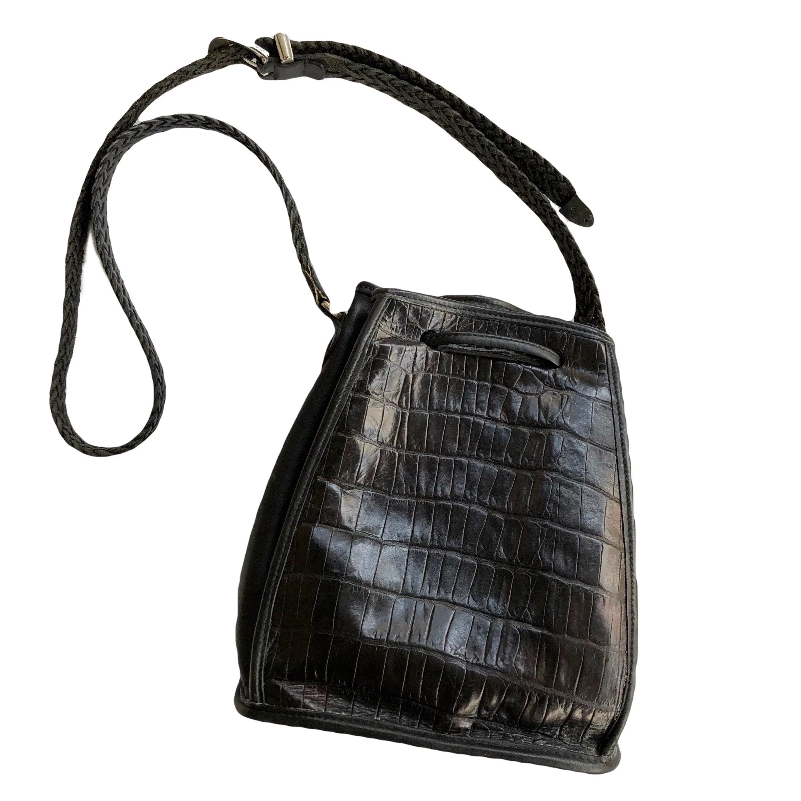 VINTAGE WESTERN CROC BUCKET BAG