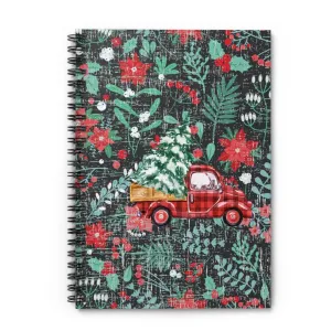 Winter Truck with Christmas Tree Spiral Notebook - Ruled Line: Festive Holiday Design